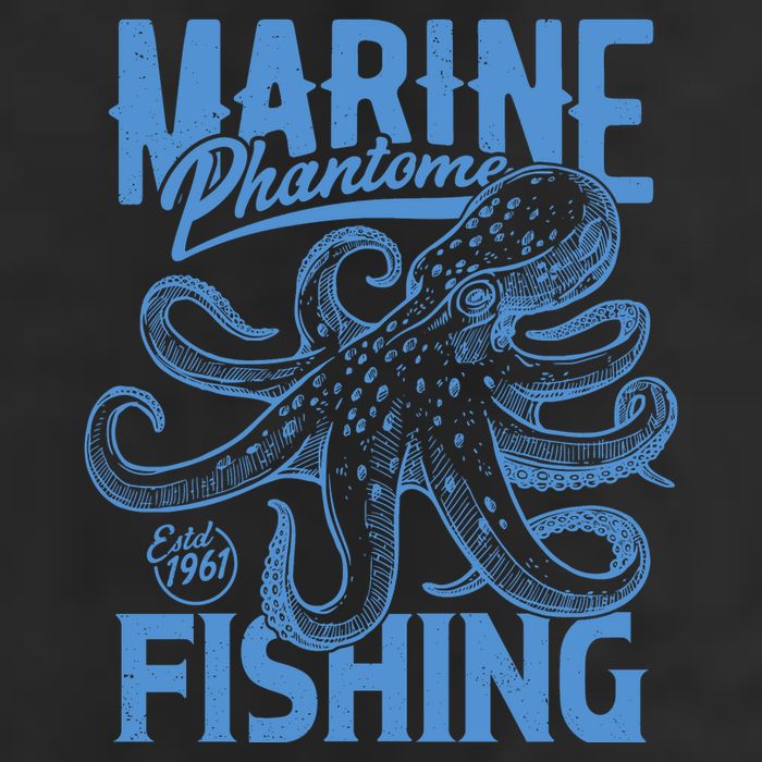 Marine Phantome Fishing 7 Panel Mesh Trucker Snapback Hat