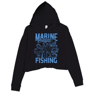 Marine Phantome Fishing Crop Fleece Hoodie