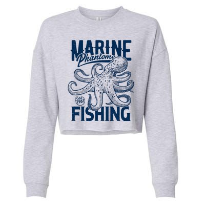 Marine Phantome Fishing Cropped Pullover Crew