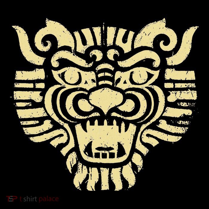 Mystical Primitive Fierce Aztec Warrior Drawstring Bag