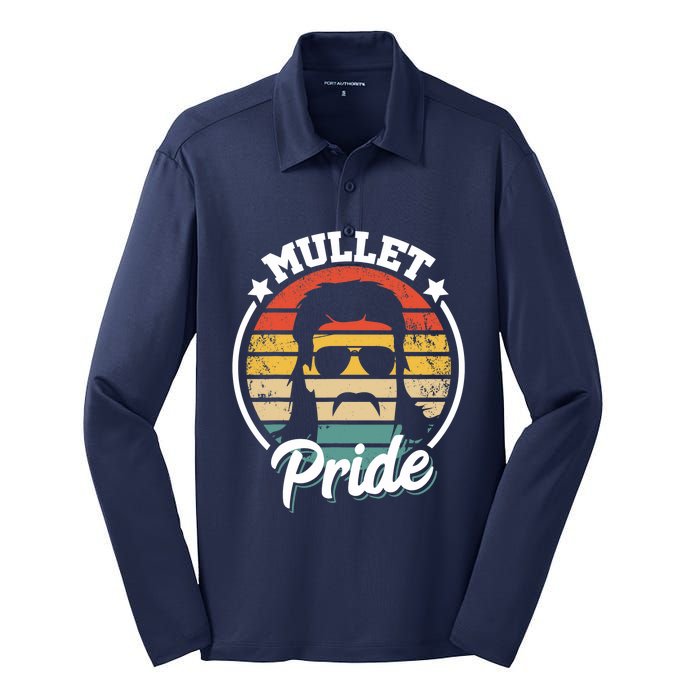 Mullet Pride - Funny Redneck Mullet Silk Touch Performance Long Sleeve Polo