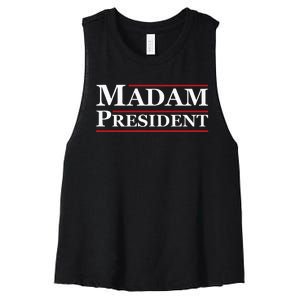 Madam President First Female President Presidential Election Women's Racerback Cropped Tank