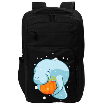 Manatee Pumpkin Fall Halloween Thanksgiving Sea Cow Gift Impact Tech Backpack