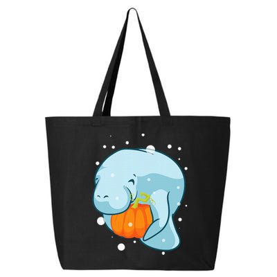 Manatee Pumpkin Fall Halloween Thanksgiving Sea Cow Gift 25L Jumbo Tote