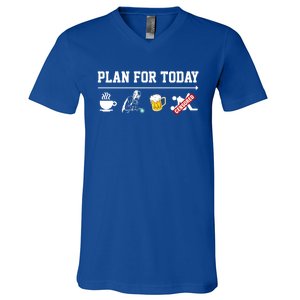 Men Plan For The Day Gift Great Funny Welding Humor Welder Love Cool Gift V-Neck T-Shirt