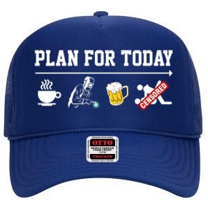 Men Plan For The Day Gift Great Funny Welding Humor Welder Love Cool Gift High Crown Mesh Back Trucker Hat