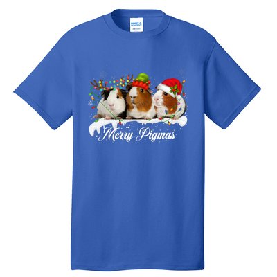 Merry Pigmas Funny Christmas Tree Xmas Light Guinea Pig Gift Tall T-Shirt