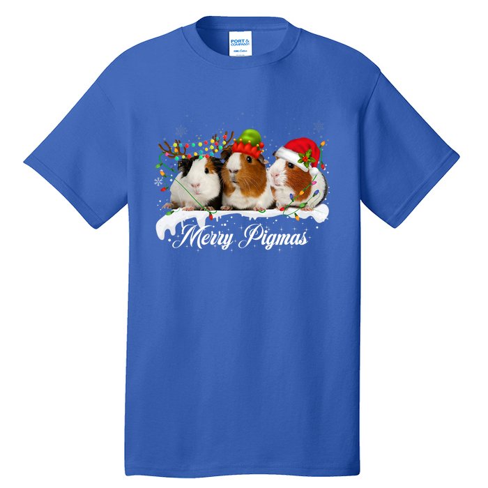 Merry Pigmas Funny Christmas Tree Xmas Light Guinea Pig Gift Tall T-Shirt