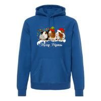 Merry Pigmas Funny Christmas Tree Xmas Light Guinea Pig Gift Premium Hoodie