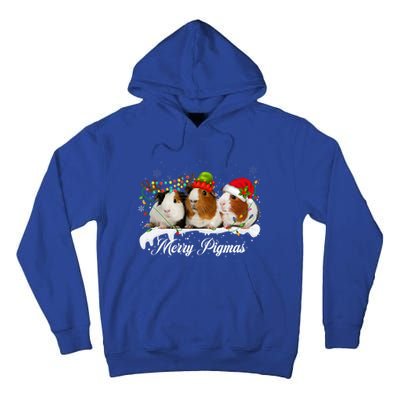 Merry Pigmas Funny Christmas Tree Xmas Light Guinea Pig Gift Tall Hoodie