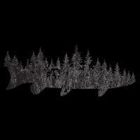 Musky Pine Forest Treeline Outdoor Fishing Angler Drawstring Bag