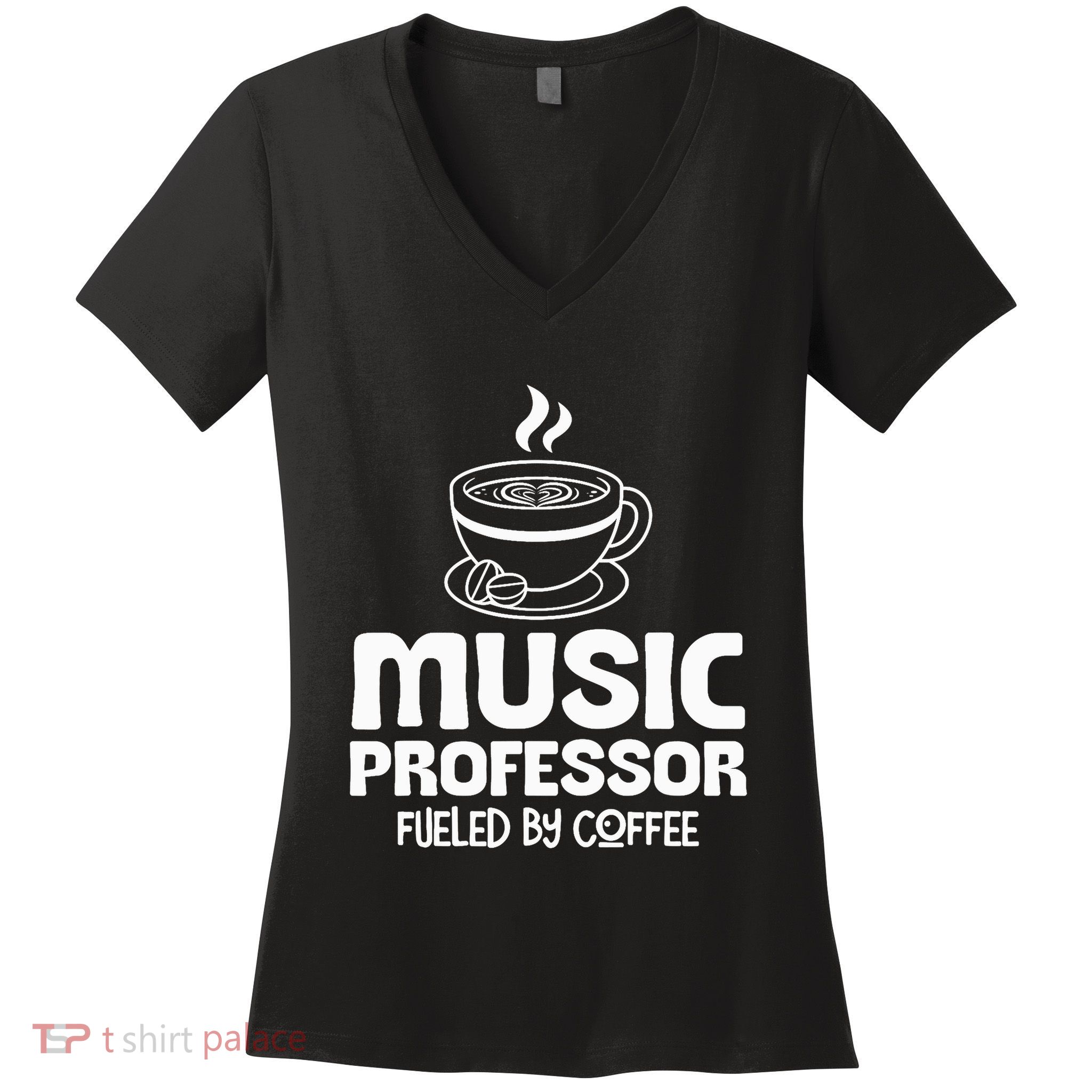 Music Professor Fuelled by Coffee Women's V-Neck T-Shirt