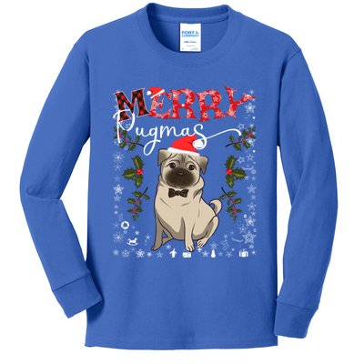 Merry Pugmas Funny Dog Lover Santa Pug Family Christmas Great Gift Kids Long Sleeve Shirt