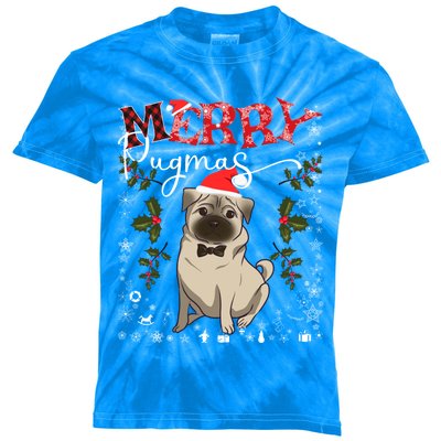 Merry Pugmas Funny Dog Lover Santa Pug Family Christmas Great Gift Kids Tie-Dye T-Shirt