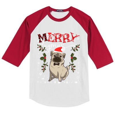 Merry Pugmas Funny Dog Lover Santa Pug Family Christmas Great Gift Kids Colorblock Raglan Jersey