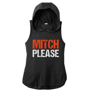 Mitch Please Funny Blue And Orange Gift Ladies PosiCharge Tri-Blend Wicking Draft Hoodie Tank