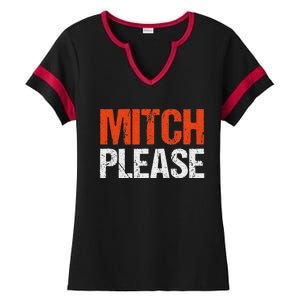 Mitch Please Funny Blue And Orange Gift Ladies Halftime Notch Neck Tee