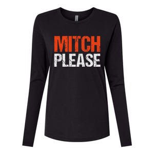 Mitch Please Funny Blue And Orange Gift Womens Cotton Relaxed Long Sleeve T-Shirt