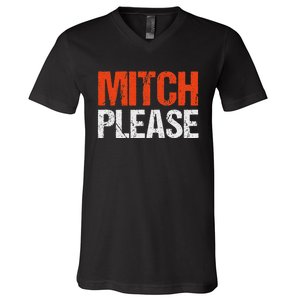 Mitch Please Funny Blue And Orange Gift V-Neck T-Shirt