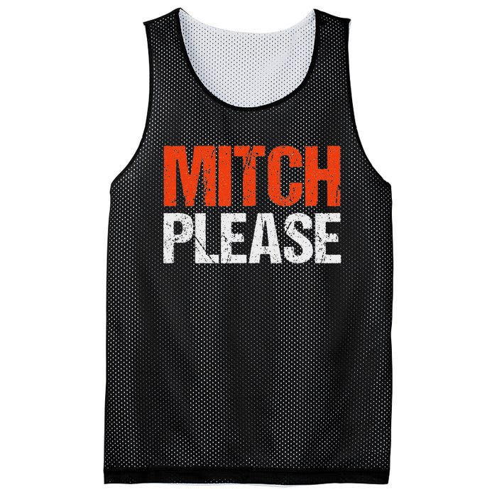 Mitch Please Funny Blue And Orange Gift Mesh Reversible Basketball Jersey Tank