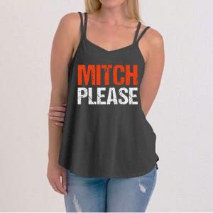 Mitch Please Funny Blue And Orange Gift Women's Strappy Tank