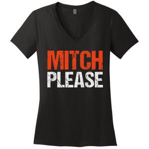 Mitch Please Funny Blue And Orange Gift Women's V-Neck T-Shirt