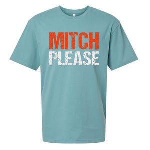 Mitch Please Funny Blue And Orange Gift Sueded Cloud Jersey T-Shirt