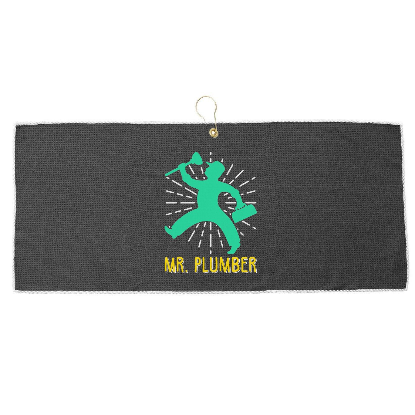 Mr. Plumber Funny Plumber Large Microfiber Waffle Golf Towel