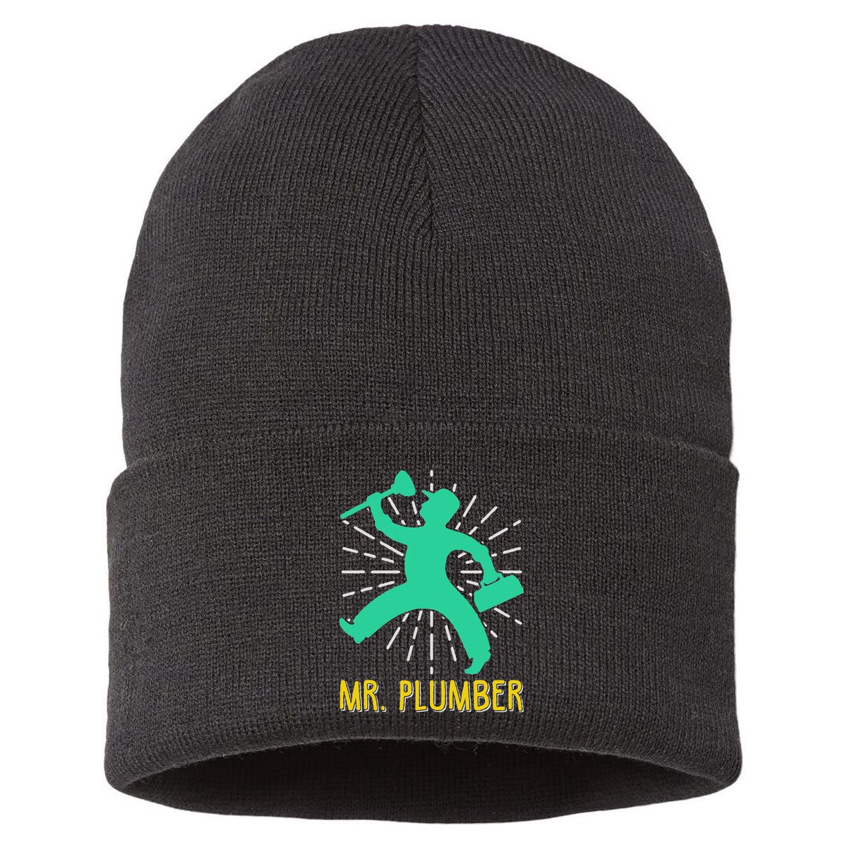 Mr. Plumber Funny Plumber Sustainable Knit Beanie