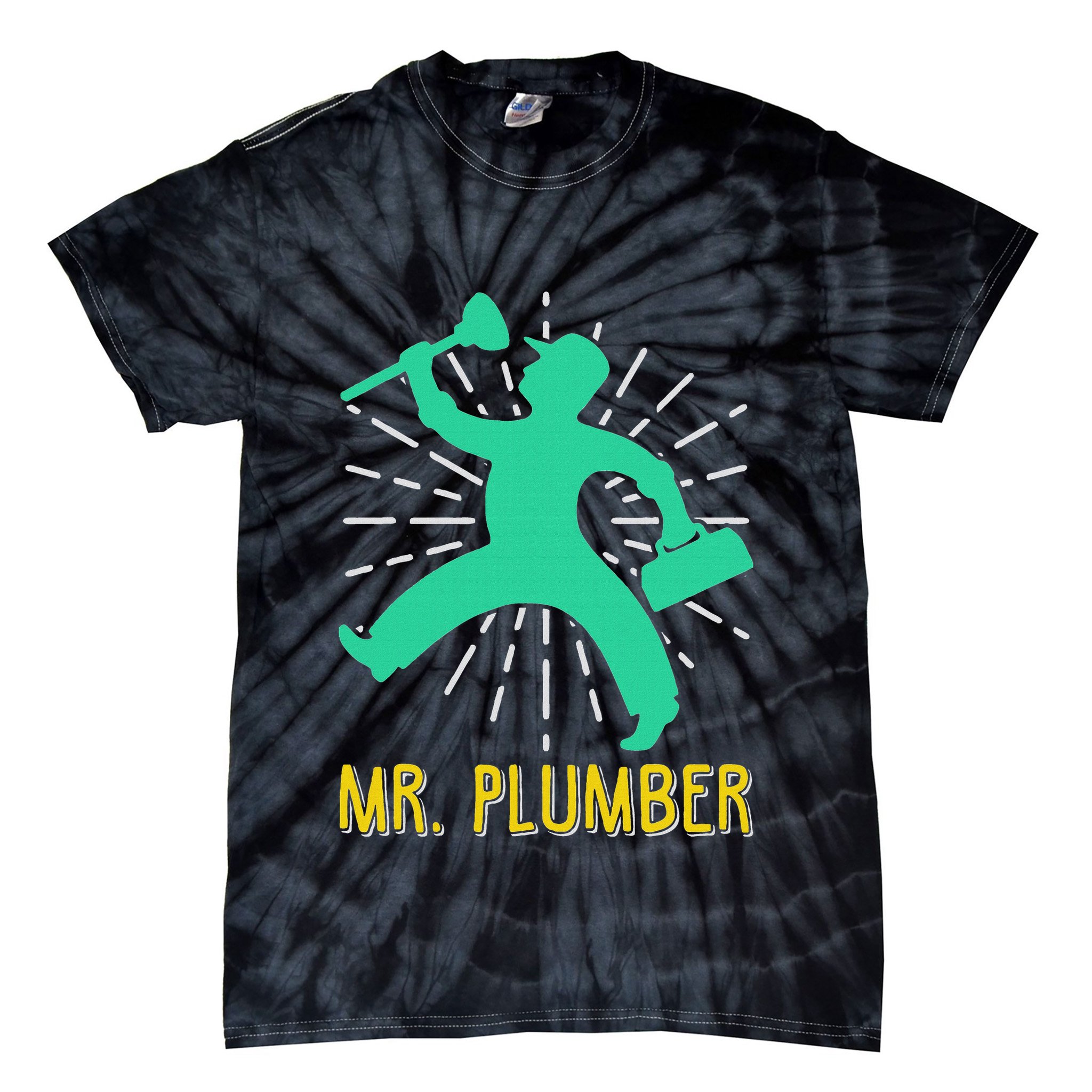 Mr. Plumber Funny Plumber Tie-Dye T-Shirt