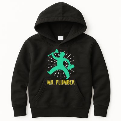 Mr. Plumber Funny Plumber Kids Hoodie
