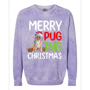 Merry Pugging Funny Pug Xmas Perfect For Any Family Colorblast Crewneck Sweatshirt