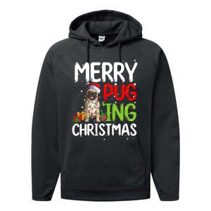 Merry Pugging Funny Pug Xmas Perfect For Any Family Performance Fleece Hoodie