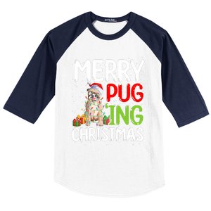 Merry Pugging Funny Pug Xmas Perfect For Any Family Baseball Sleeve Shirt