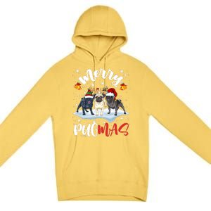 Merry Pugmas Funny Santa Reindeer Elf Pug Dog Christmas Sweatshirt Premium Pullover Hoodie