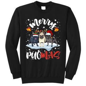 Merry Pugmas Funny Santa Reindeer Elf Pug Dog Christmas Sweatshirt Sweatshirt