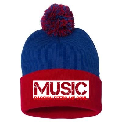 Music Passion Feeds My Soul Pom Pom 12in Knit Beanie