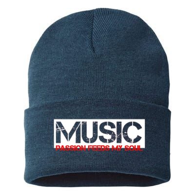 Music Passion Feeds My Soul Sustainable Knit Beanie