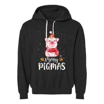 Merry Pigmas Funny Pig Christmas Pajama For Pig Lover Shirt Garment-Dyed Fleece Hoodie
