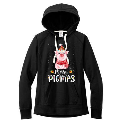 Merry Pigmas Funny Pig Christmas Pajama For Pig Lover Shirt Women's Fleece Hoodie