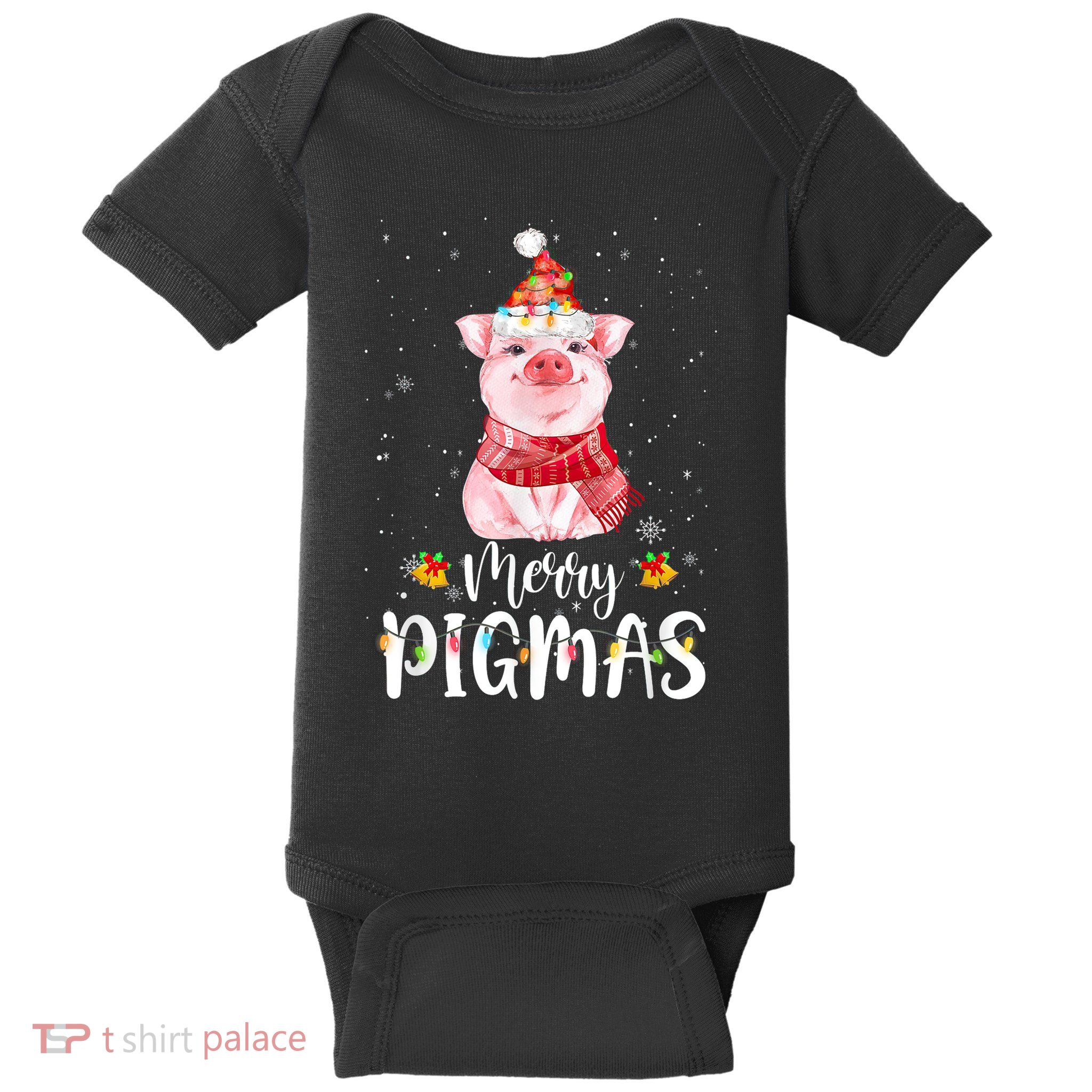 Merry Pigmas Funny Pig Christmas Pajama For Pig Lover Shirt Baby Bodysuit