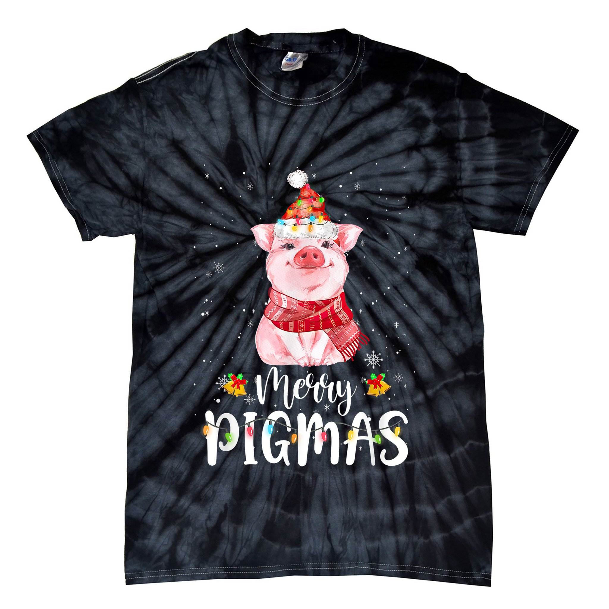 Merry Pigmas Funny Pig Christmas Pajama For Pig Lover Shirt Tie-Dye T-Shirt