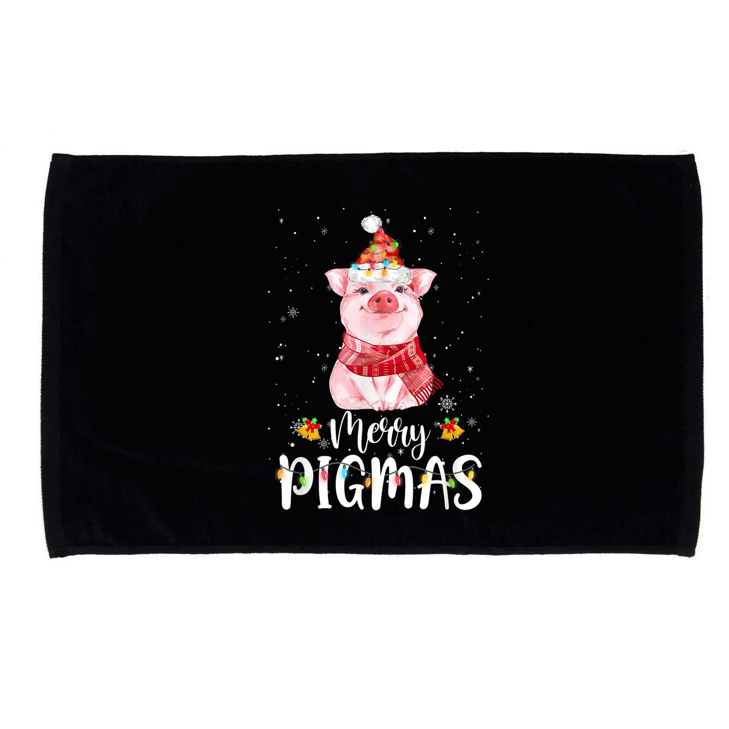 Merry Pigmas Funny Pig Christmas Pajama For Pig Lover Shirt Microfiber Hand Towel