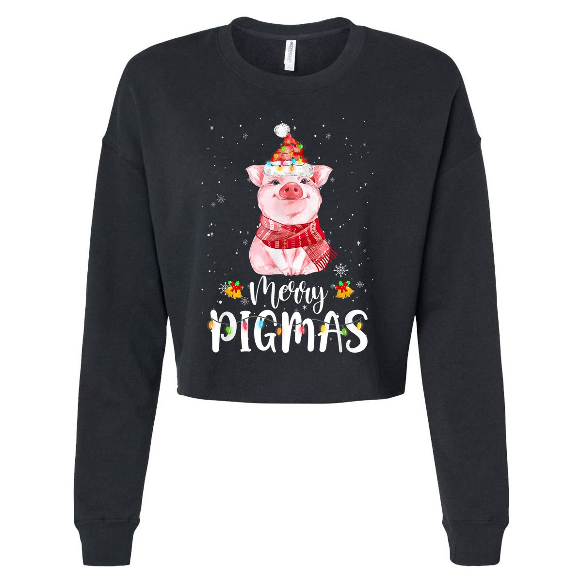 Merry Pigmas Funny Pig Christmas Pajama For Pig Lover Shirt Cropped Pullover Crew