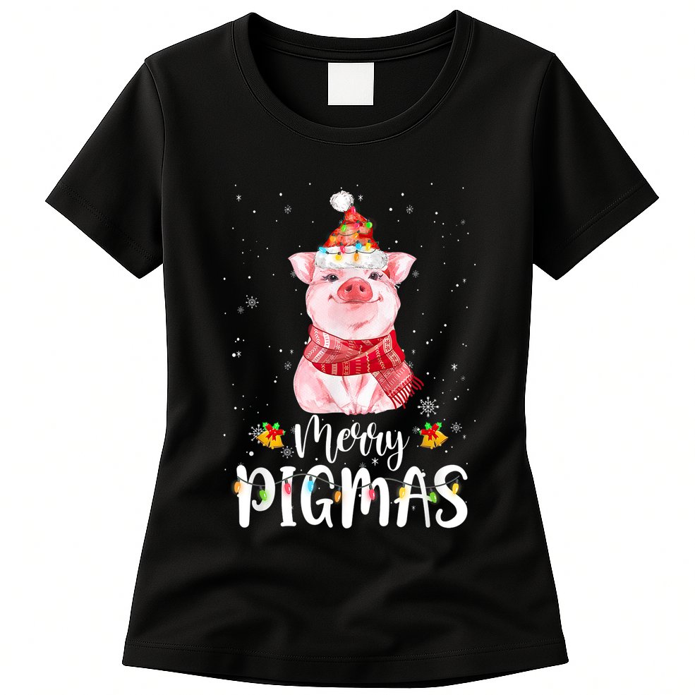 Merry Pigmas Funny Pig Christmas Pajama For Pig Lover Shirt Womens T-Shirt
