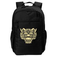 Mystical Primitive Fierce Aztec Warrior Mask Rustic & Aged Daily Commute Backpack