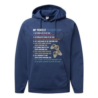 My Perfect Fathers Day Gamer Dad Gift Performance Fleece Hoodie