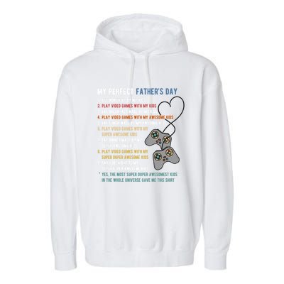 My Perfect Fathers Day Gamer Dad Gift Garment-Dyed Fleece Hoodie