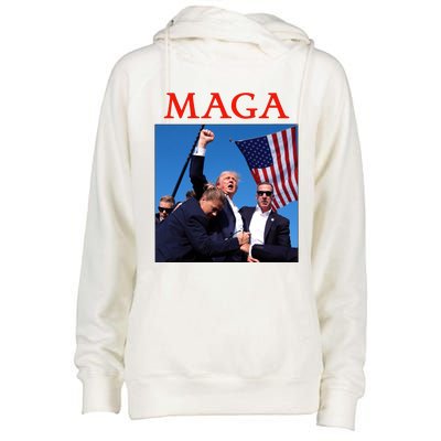 Maga Pray For Trump Trump Rally Shooting Donald Trump Statement Womens Funnel Neck Pullover Hood