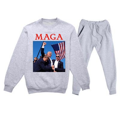 Maga Pray For Trump Trump Rally Shooting Donald Trump Statement Premium Crewneck Sweatsuit Set